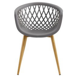 PACK DE 4 Uds de Sillón STRAUSS, metal, polipropileno gris oscuro