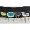 PACK DE 4 Uds de Sillón STRAUSS, metal, polipropileno gris oscuro
