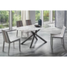 Mesa JAZZ, metal negro, tapa de cristal templado, 160x90 cms
