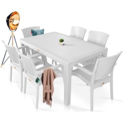 PACK DE 4 Uds de Sillón LIDO, apilable, polipropileno blanco