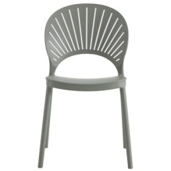 PACK DE 4 Uds de Silla ABANICO, apilable, polipropileno gris