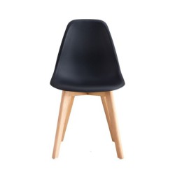 PACK DE 4 Uds de Silla MARAIS, madera, polipropileno negro