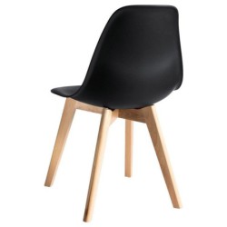 PACK DE 4 Uds de Silla MARAIS, madera, polipropileno negro