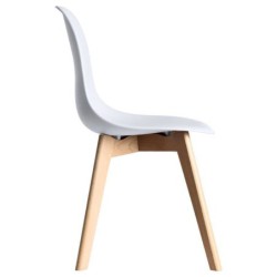 PACK DE 4 Uds de Silla MARAIS, madera, polipropileno blanco
