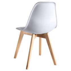 PACK DE 4 Uds de Silla MARAIS, madera, polipropileno blanco