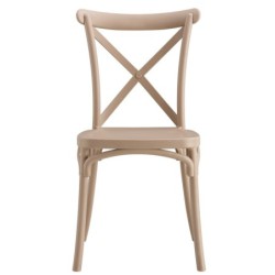 PACK DE 4 Uds de Silla CORFÚ, apilable, tratamiento anti UV, polipropileno tórtora