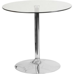 Mesa BERNIE 70R, cromada, cristal templado 70 cms diámetro