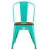 PACK DE 5 Uds de Silla TOL EK WOOD, acero, verde agua, asiento madera