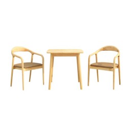Mesa TRANSILVANIA, madera natural, 75 x 75 cms