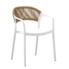 PACK DE 4 Uds de Sillón IBIZA, apilable, tratamiento anti UV, polipropileno blanco, cuerda natural