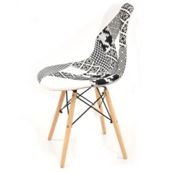 PACK DE 4 Uds de Silla STAR, madera, tejido patchwork combi bgn