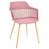 PACK DE 4 Uds de Sillón ALCAZABA, metal, polipropileno rosa oscuro