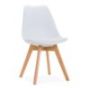PACK DE 4 Uds de Silla TORRE 4P ( SU ), madera, polipropileno y cojín blanco