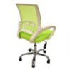 Sillón de oficina FISS NEW (M), blanco, gas, basculante, malla y tejido verde
