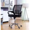 Sillón de oficina FISS NEW (M), negro, gas, basculante, malla y tejido negro