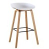 PACK DE 4 Uds de Taburete AWAK (TO), madera curvada, asiento polipropileno blanco