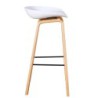 PACK DE 4 Uds de Taburete AWAK (TO), madera curvada, asiento polipropileno blanco