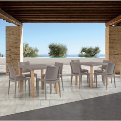 PACK DE 4 Uds de Silla BEYBE, apilable,  polipropileno tórtora