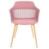 PACK DE 4 Uds de Sillón ALCAZABA, metal, polipropileno rosa oscuro