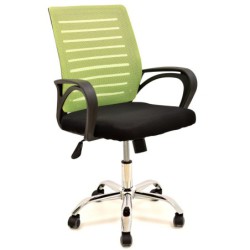 Sillón de oficina SUNSET, negro, gas, basculante, malla verde pistacho, tejido negro