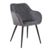 PACK DE 2 Uds de Sillón ROLANDO, metal, tapizado velvet 21 gris oscuro