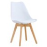 PACK DE 4 Uds de Silla TORRE 4P ( SU ), madera, polipropileno y cojín blanco