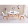 PACK DE 4 Uds de Silla TORRE 4P ( SU ), madera, polipropileno y cojín blanco