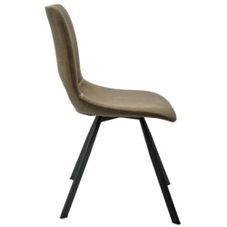 PACK DE 2 Uds de Silla ANTIBES NEW, metal, similpiel marrón oscuro