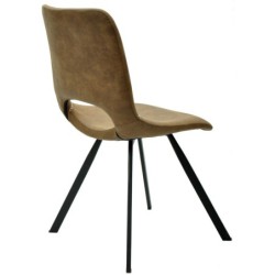 PACK DE 2 Uds de Silla ANTIBES NEW, metal, similpiel marrón oscuro