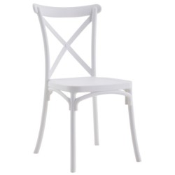PACK DE 4 Uds de Silla CORFÚ, apilable, tratamiento anti UV, polipropileno blanco