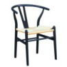 PACK DE 2 Uds de Silla WISH, madera de haya, negro, fibra trenzada