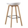 PACK DE 4 Uds de Taburete AWAK (TO), madera curvada, asiento polipropileno blanco