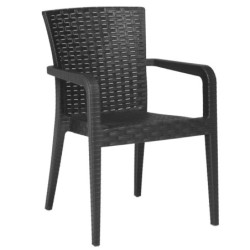 PACK DE 4 Uds de Sillón JAZMIN, apilable, polipropileno antracita