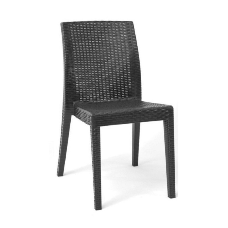 PACK DE 4 Uds de Silla GLADY, apilable, polipropileno antracita