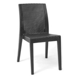 PACK DE 4 Uds de Silla GLADY, apilable, polipropileno antracita
