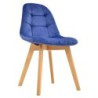 PACK DE 4 Uds de Silla LORENA, madera, tapizada velvet azul