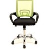 Sillón de oficina FISS NEW, negro, gas, basculante, malla verde, tejido negro