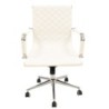 Sillón de oficina ZAGREB, giratorio, gas, basculante, similpiel blanca