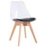PACK DE 4 Uds de Silla TORRE 4P, madera, transparente, cojín negro
