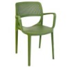 PACK DE 4 Uds de Sillón VERDI, apilable, polipropileno verde