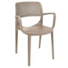 PACK DE 4 Uds de Sillón VERDI, apilable, polipropileno capuchino