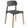 PACK DE 6 Uds de Silla CROSCAT (SU), madera, polipropileno gris oscuro