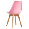 PACK DE 4 Uds de Silla TORRE 4P (SU), madera, polipropileno y cojín rosa