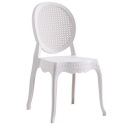 PACK DE 6 Uds de Silla CIBELES, apilable, polipropileno blanco
