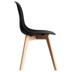 PACK DE 4 Uds de Silla MARAIS, madera, polipropileno negro