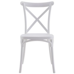 PACK DE 4 Uds de Silla CORFÚ, apilable, tratamiento anti UV, polipropileno blanco