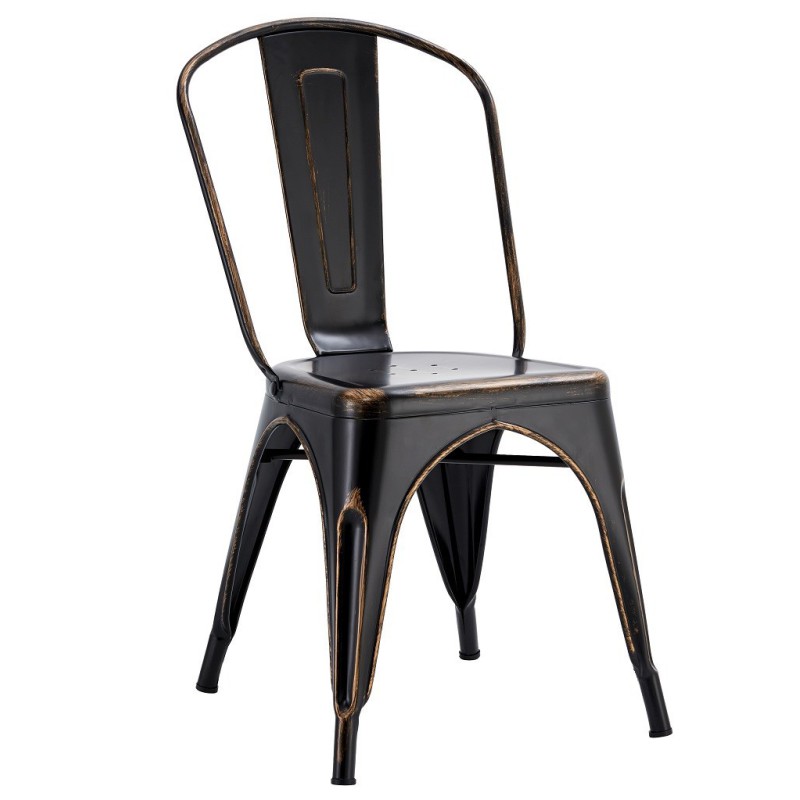 PACK DE 5 Uds de Silla TOL EK VINTAGE, acero, negra