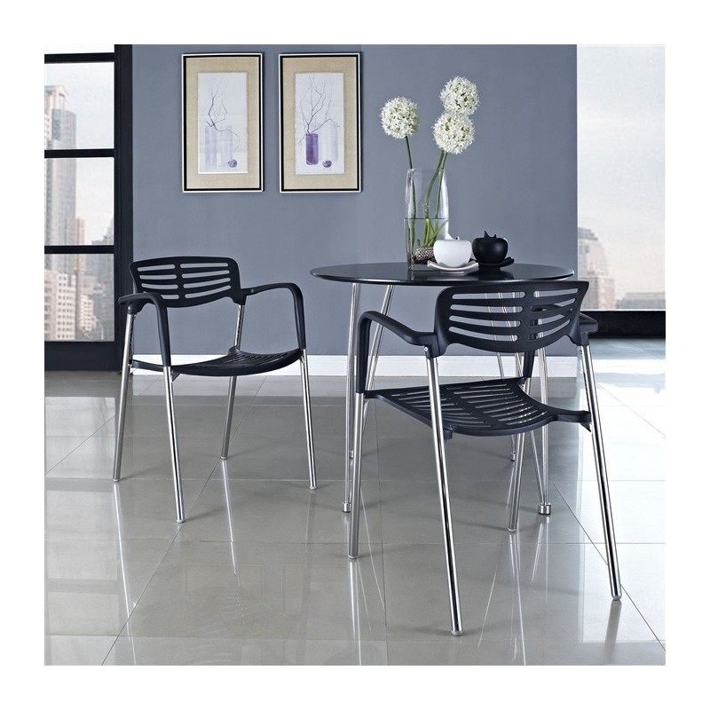PACK DE 5 Uds de Sillón ALBENIZ, cromado, polipropileno negro