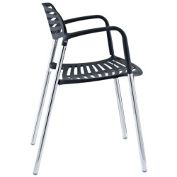 PACK DE 5 Uds de Sillón ALBENIZ, cromado, polipropileno negro