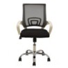 Sillón de oficina FISS NEW, Brazos blanco, gas, basculante, estructura y malla negro
